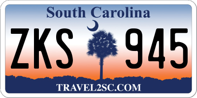 SC license plate ZKS945