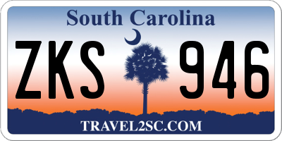 SC license plate ZKS946