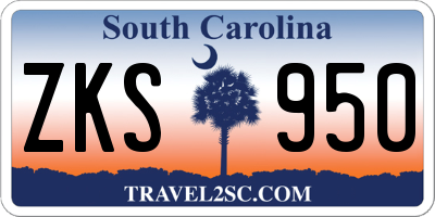 SC license plate ZKS950