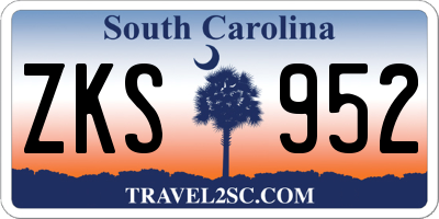 SC license plate ZKS952