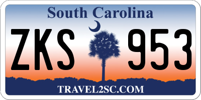 SC license plate ZKS953