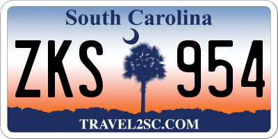 SC license plate ZKS954