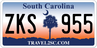 SC license plate ZKS955