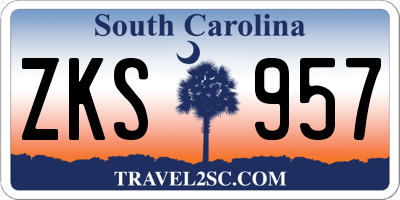 SC license plate ZKS957