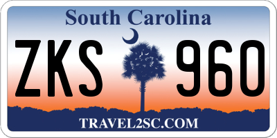 SC license plate ZKS960