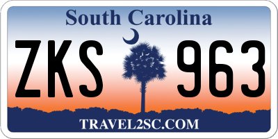 SC license plate ZKS963