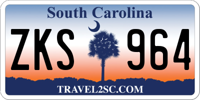 SC license plate ZKS964
