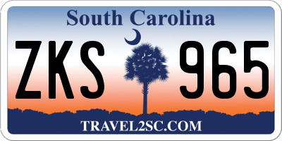 SC license plate ZKS965