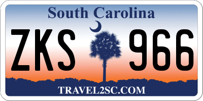 SC license plate ZKS966