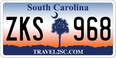 SC license plate ZKS968