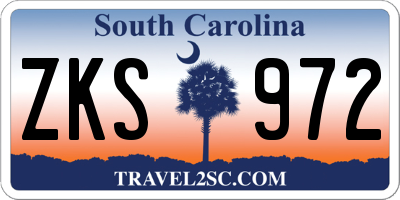 SC license plate ZKS972