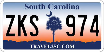 SC license plate ZKS974
