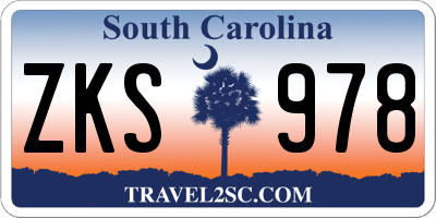 SC license plate ZKS978