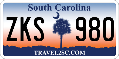 SC license plate ZKS980