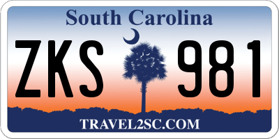 SC license plate ZKS981