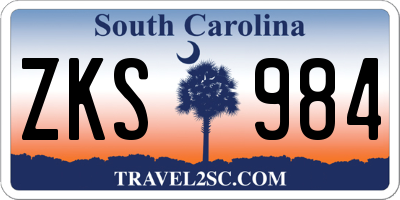 SC license plate ZKS984