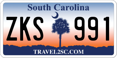 SC license plate ZKS991
