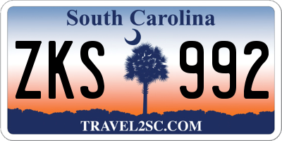 SC license plate ZKS992