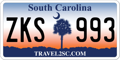SC license plate ZKS993