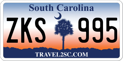 SC license plate ZKS995