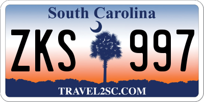 SC license plate ZKS997