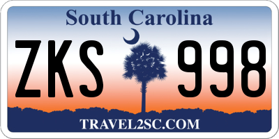 SC license plate ZKS998
