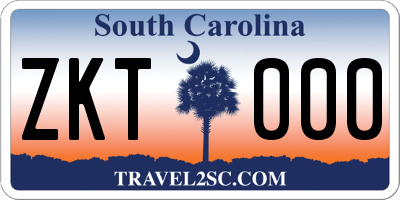 SC license plate ZKT000