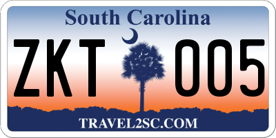 SC license plate ZKT005
