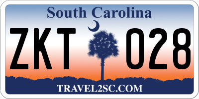 SC license plate ZKT028