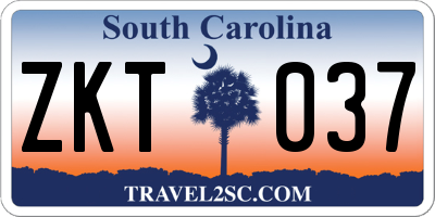 SC license plate ZKT037