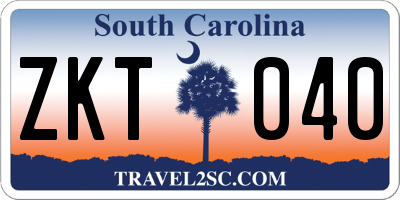 SC license plate ZKT040