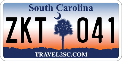 SC license plate ZKT041