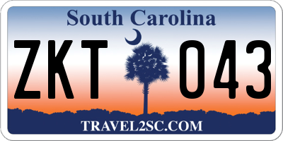 SC license plate ZKT043