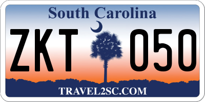 SC license plate ZKT050