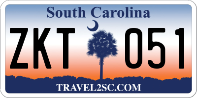 SC license plate ZKT051