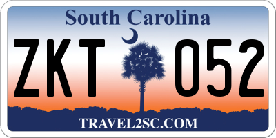 SC license plate ZKT052