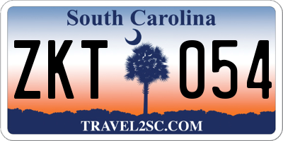 SC license plate ZKT054
