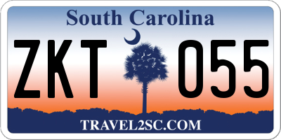 SC license plate ZKT055