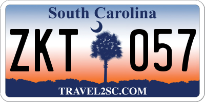 SC license plate ZKT057
