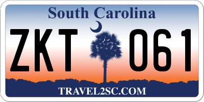 SC license plate ZKT061