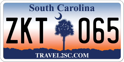 SC license plate ZKT065