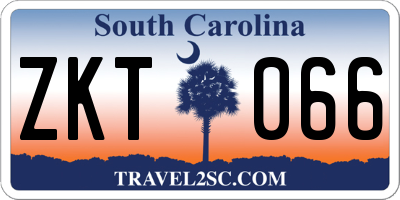 SC license plate ZKT066