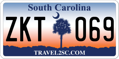 SC license plate ZKT069