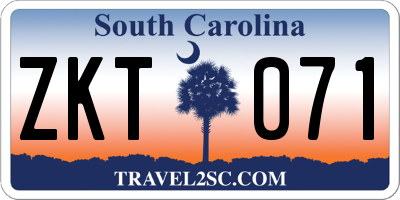SC license plate ZKT071