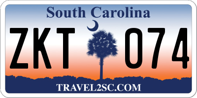 SC license plate ZKT074