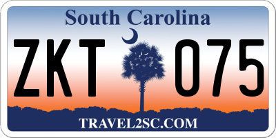 SC license plate ZKT075