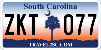 SC license plate ZKT077