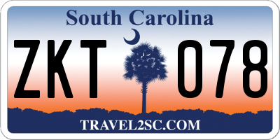 SC license plate ZKT078