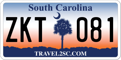 SC license plate ZKT081