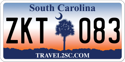SC license plate ZKT083